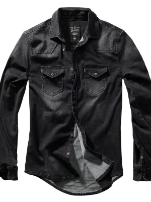 Мъжка дънкова риза в черен цвят Brandit Denim black 