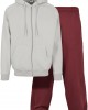 Мъжки изчистен анцуг с качулка Urban Classics Blank Suit в светлосиво и тъмночервено Мъжки изчистен анцуг с качулка Urban Classics Blank Suit в светлосиво и тъмночервено