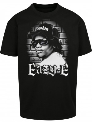 Мъжка тениска в черен цвят Mister Tee Eazy-E Paintbrush Oversize