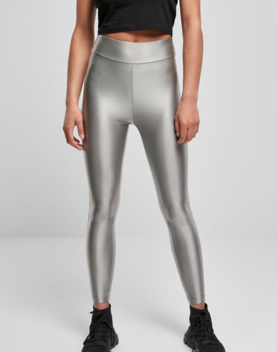Дамски клин в сребрист цвят Urban Classics Highwaist Shiny Дамски клин в сребрист цвят Urban Classics Highwaist Shiny