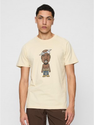 Мъжка тениска в цвят пясък 2Pac / Tupac Mister Tee