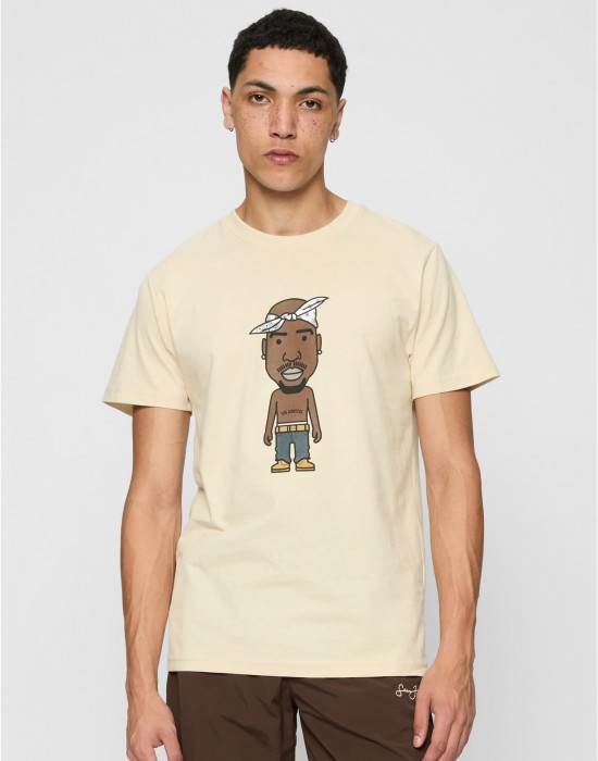 Мъжка тениска в цвят пясък 2Pac / Tupac Mister Tee Мъжка тениска в цвят пясък 2Pac / Tupac Mister Tee