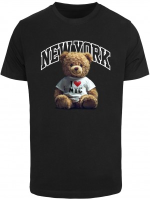 Тениска в черно Mister Tee New York College Bear