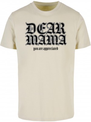 Мъжка тениска в цвят мокър пясък Mister Tee Dear Mama