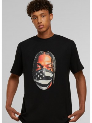 Мъжка овърсайз тениска в черно Mister Tee Psycho Man