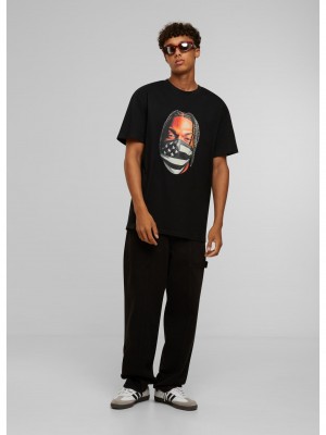 Мъжка овърсайз тениска в черно Mister Tee Psycho Man