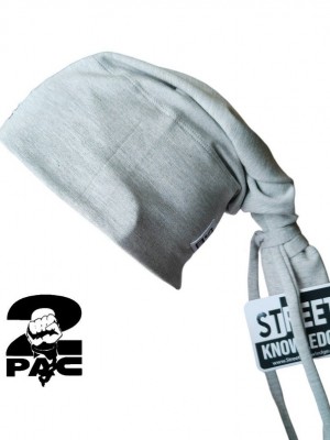 Бийни шапка в светлосиво с бродерия 2Pac Beanie Street Knowledge Бийни шапка в светлосиво с бродерия 2Pac Beanie Street Knowledge