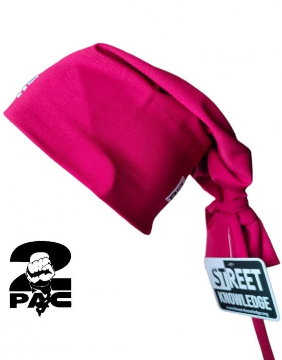 Бийни шапка в червено с бродерия 2Pac Beanie Street Knowledge