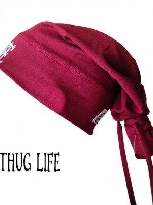Бийни шапка в бордо с бродерия Thug life Beanie Street Knowledge Бийни шапка в бордо с бродерия Thug life Beanie Street Knowledge