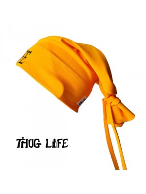 Бийни шапка в жълто с бродерия Thug life tattoo Street Knowledge