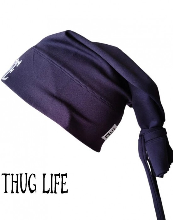Бийни шапка в тъмносиньо с бродерия Thug life Beanie Street Knowledge Бийни шапка в тъмносиньо с бродерия Thug life Beanie Street Knowledge