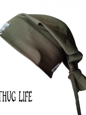 Бийни шапка в цвят каки с бродерия Thug life Beanie Street Knowledge Бийни шапка в цвят каки с бродерия Thug life Beanie Street Knowledge
