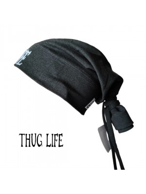 Бийни шапка в графит с бродерия Thug life Beanie Street Knowledge Бийни шапка в графит с бродерия Thug life Beanie Street Knowledge