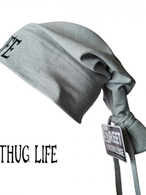 Бийни шапка в сиво с бродерия Thug life Beanie Street Knowledge Бийни шапка в сиво с бродерия Thug life Beanie Street Knowledge