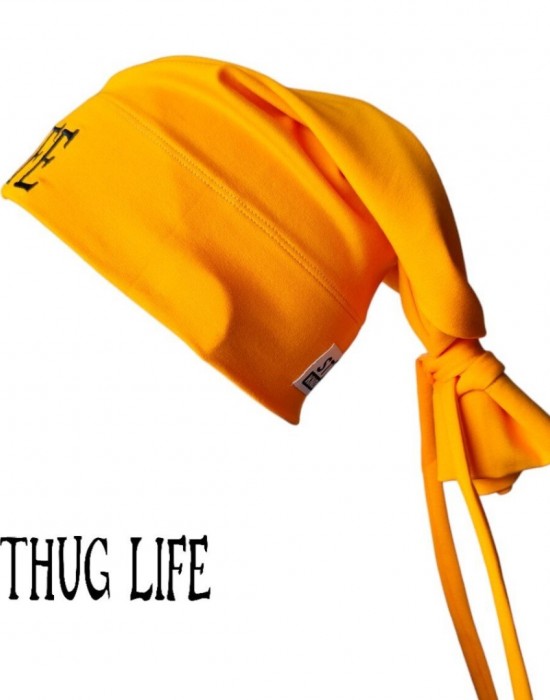 Бийни шапка в жълто с бродерия Thug life Beanie Street Knowledge Бийни шапка в жълто с бродерия Thug life Beanie Street Knowledge