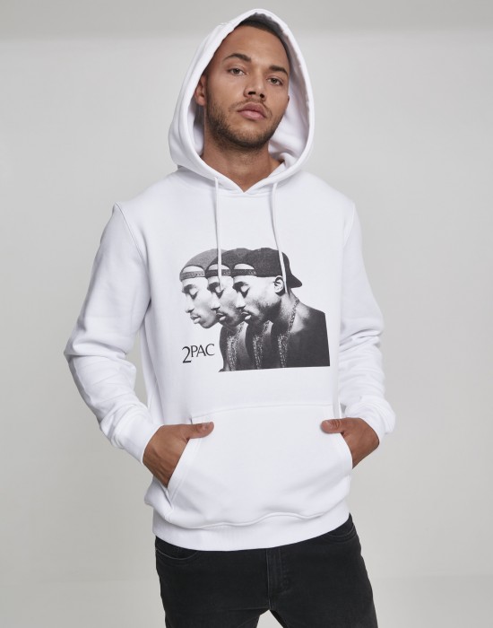  2Pac / Tupac Faces Мъжки бял суичър Mister Tee 