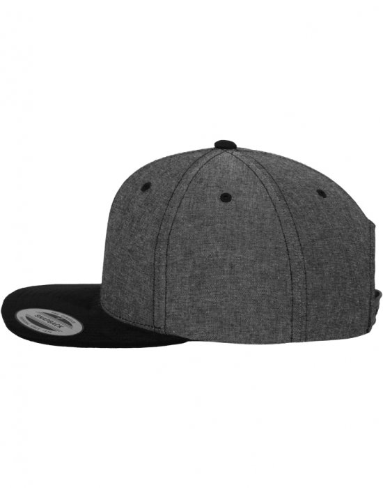 Шапка с козирка в цвят графит Chambray-Suede Snapback, Urban Classics, Шапки с козирка - Complex.bg