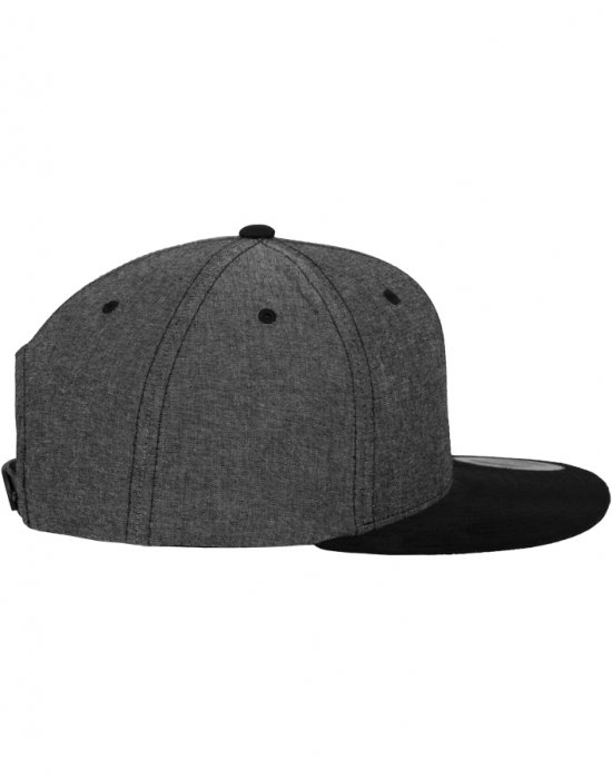 Шапка с козирка в цвят графит Chambray-Suede Snapback, Urban Classics, Шапки с козирка - Complex.bg