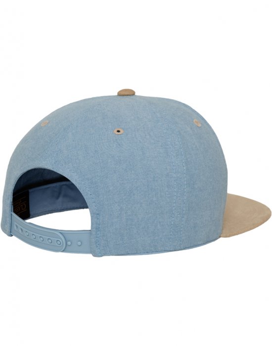 Шапка с козирка в синьо Chambray-Suede Snapback, Urban Classics, Шапки с козирка - Complex.bg