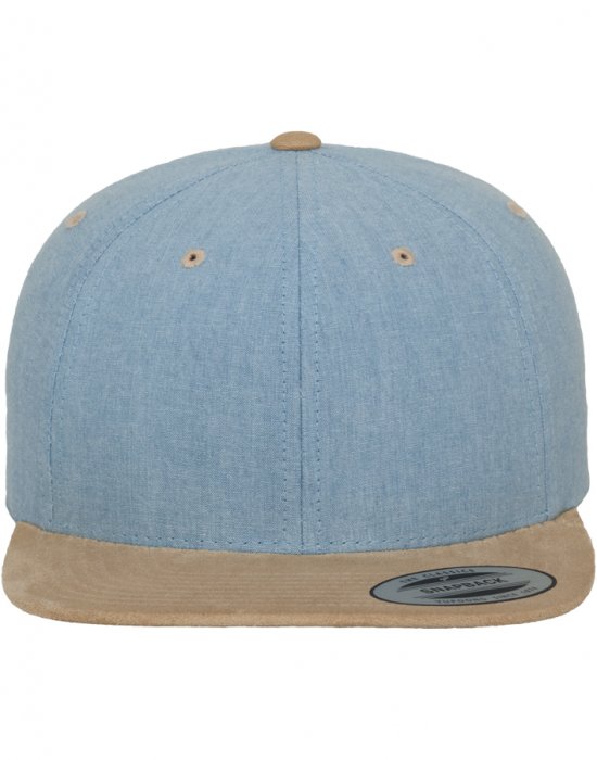 Шапка с козирка в синьо Chambray-Suede Snapback, Urban Classics, Шапки с козирка - Complex.bg