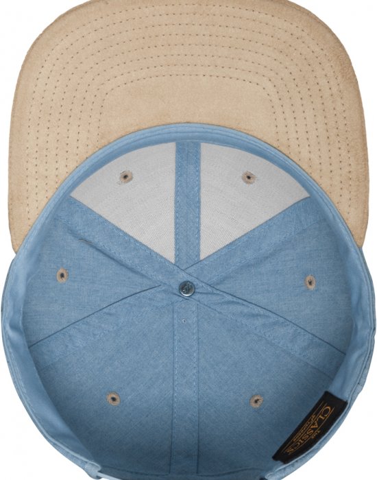 Шапка с козирка в синьо Chambray-Suede Snapback, Urban Classics, Шапки с козирка - Complex.bg