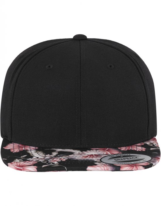 Шапка с козирка в черно Floral Snapback, Urban Classics, Шапки с козирка - Complex.bg