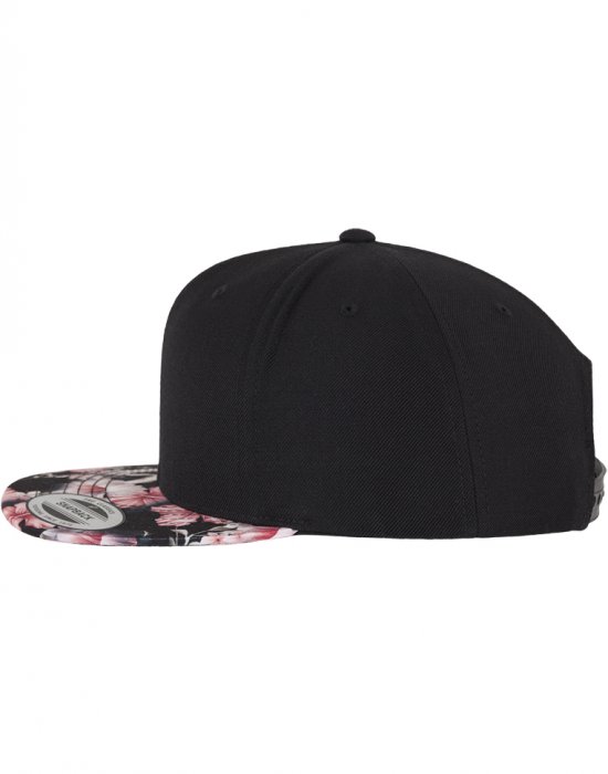 Шапка с козирка в черно Floral Snapback, Urban Classics, Шапки с козирка - Complex.bg