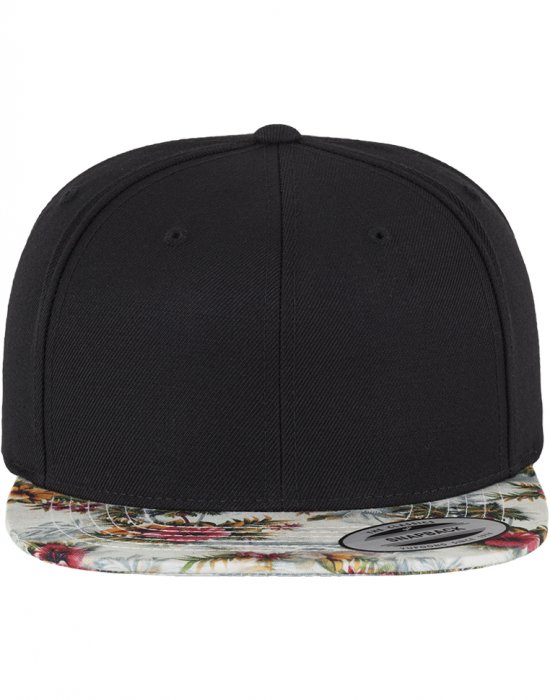 Шапка с козирка в черно Floral Snapback mint one size, Urban Classics, Шапки с козирка - Complex.bg