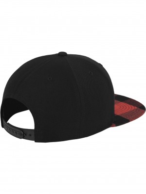 Шапка с козирка в черно Checked Flanell Peak Snapback