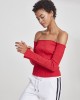 Дамска блуза с голи рамене в червен цвят Urban Classics Ladies Cold Shoulder Smoke L/S fire red 