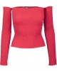 Дамска блуза с голи рамене в червен цвят Urban Classics Ladies Cold Shoulder Smoke L/S fire red 