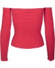 Дамска блуза с голи рамене в червен цвят Urban Classics Ladies Cold Shoulder Smoke L/S fire red 