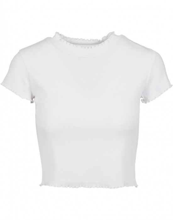 Дамска къса тениска в бял цвят Urban Classics Ladies Cropped Rib Tee white XXL