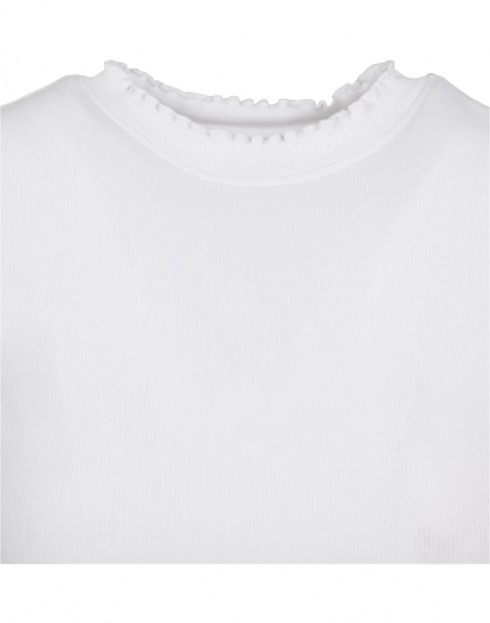 Дамска къса тениска в бял цвят Urban Classics Ladies Cropped Rib Tee white XXL