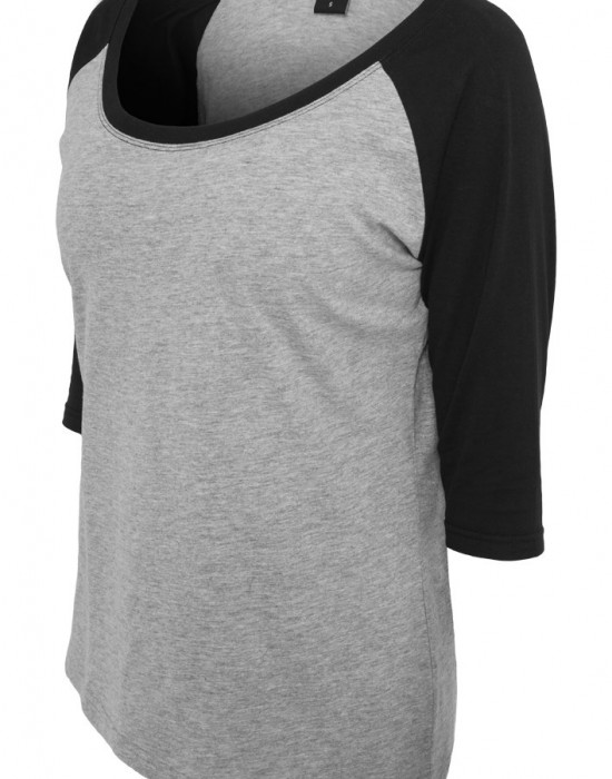 Дамска блуза Urban Classics gry/blk с 3/4 ръкави