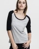 Дамска блуза Urban Classics gry/blk с 3/4 ръкави