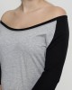 Дамска блуза Urban Classics gry/blk с 3/4 ръкави