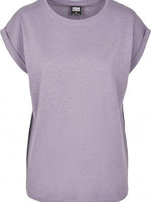 Дамска тениска в лилав цвят Urban Classics Ladies Extended Shoulder Tee dustypurple