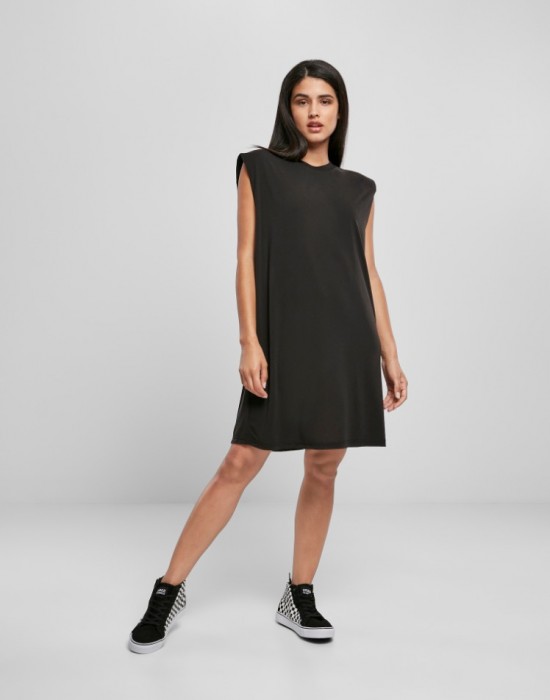 Дамска рокля в черен цвят Urban Classics Modal Padded Shoulder Tank Дамска рокля в черен цвят Urban Classics Modal Padded Shoulder Tank