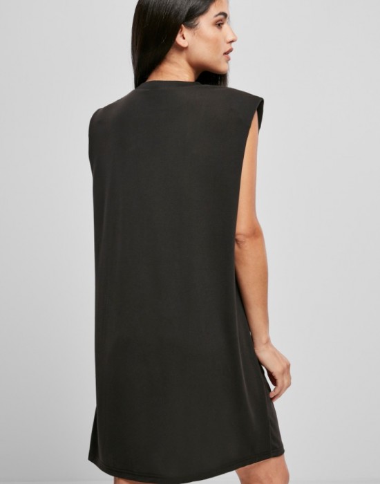 Дамска рокля в черен цвят Urban Classics Modal Padded Shoulder Tank Дамска рокля в черен цвят Urban Classics Modal Padded Shoulder Tank