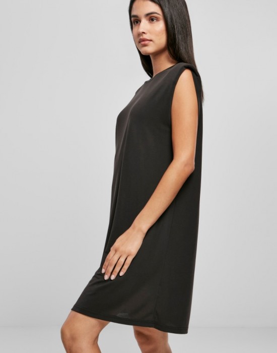 Дамска рокля в черен цвят Urban Classics Modal Padded Shoulder Tank Дамска рокля в черен цвят Urban Classics Modal Padded Shoulder Tank