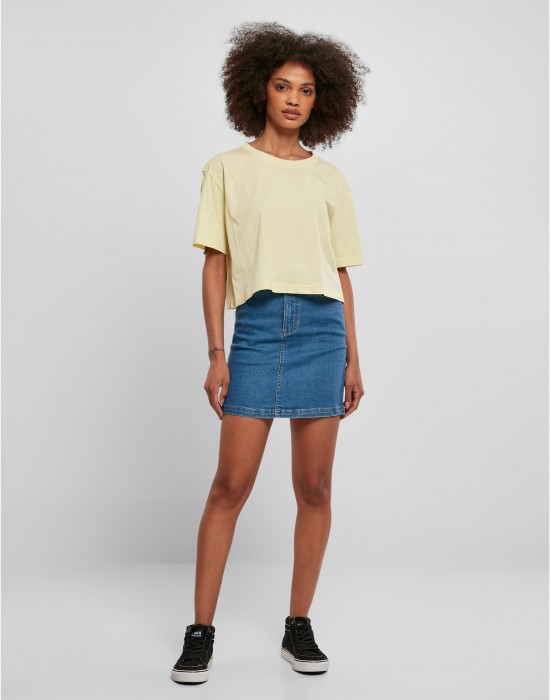 Дамска къса тениска в жълто Ladies Short Oversized Tee