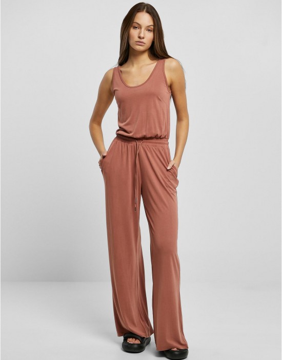 Дамски гащеризон в цвят праскова Urban Classics Modal Jumpsuit