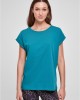 Дамска тениска в цвят тюркоаз Urban Classics Ladies Shoulder Tee