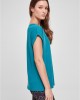 Дамска тениска в цвят тюркоаз Urban Classics Ladies Shoulder Tee