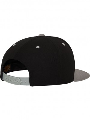 Шапка с козирка в черно  Classic Snapback 2-Tone