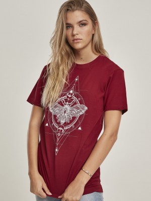 Дамска тениска Mister Tee Moth в цвят бордо