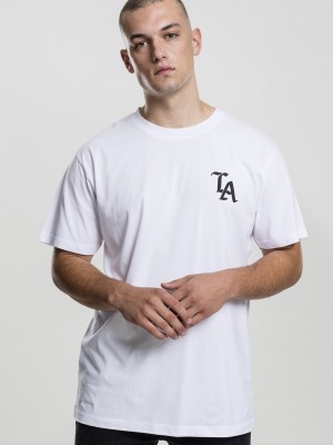 Бяла мъжка тениска Mister Tee LA