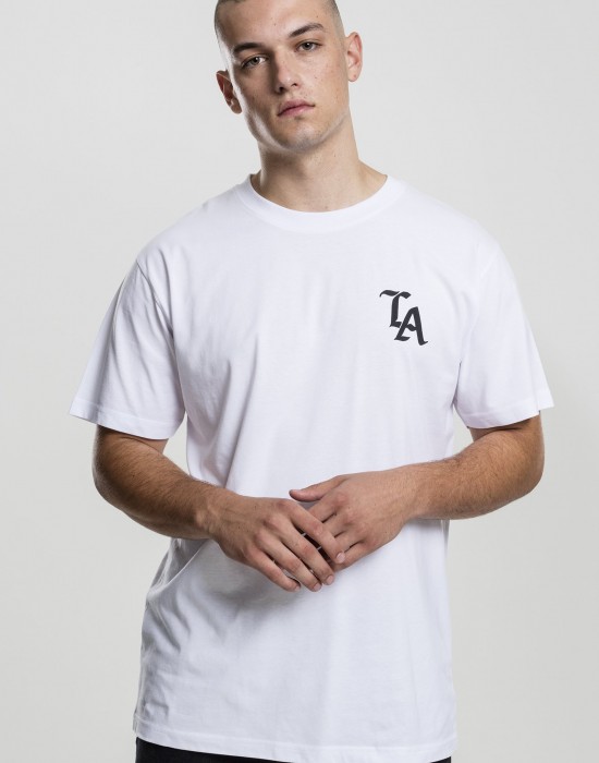 Бяла мъжка тениска Mister Tee LA