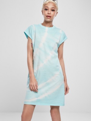 Дамска рокля в светлосин цвят Urban Classics Ladies Tie Dye Dress aquablue 
